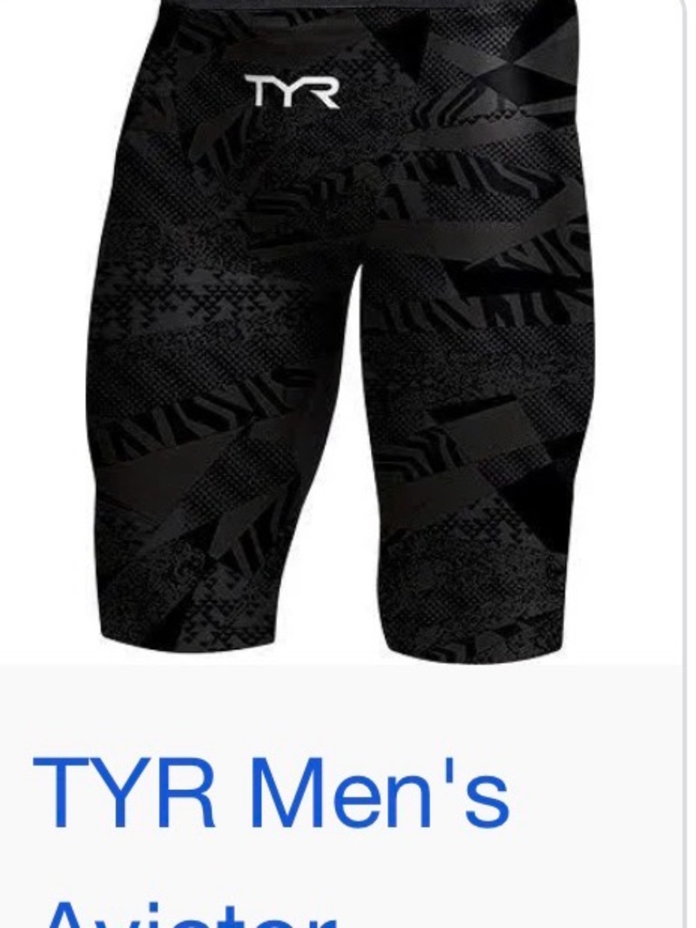 TYR Men's Black Patterned Jammer Swim Shorts